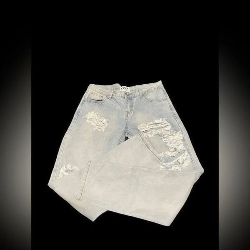 One X ONETEASPOON Women AWESOME BAGGIES Distressed Light Wash Jeans